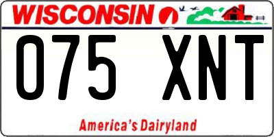 WI license plate 075XNT