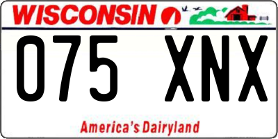WI license plate 075XNX