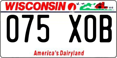 WI license plate 075XOB