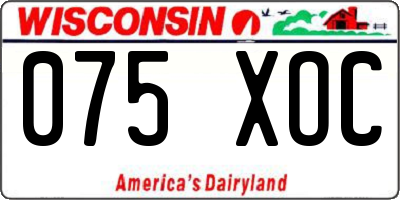 WI license plate 075XOC