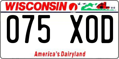 WI license plate 075XOD