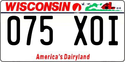 WI license plate 075XOI