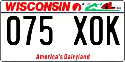 WI license plate 075XOK