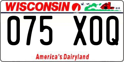 WI license plate 075XOQ
