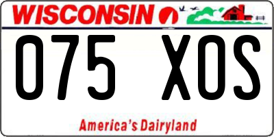 WI license plate 075XOS