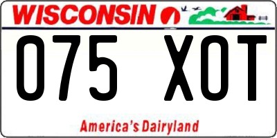 WI license plate 075XOT