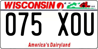 WI license plate 075XOU