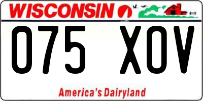WI license plate 075XOV