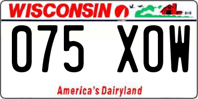 WI license plate 075XOW