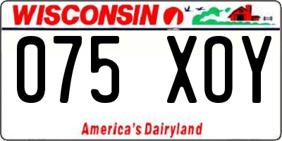 WI license plate 075XOY