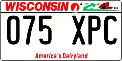 WI license plate 075XPC