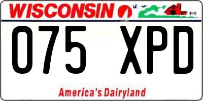 WI license plate 075XPD