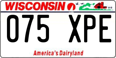 WI license plate 075XPE