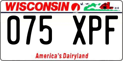 WI license plate 075XPF