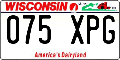 WI license plate 075XPG
