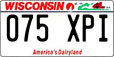 WI license plate 075XPI