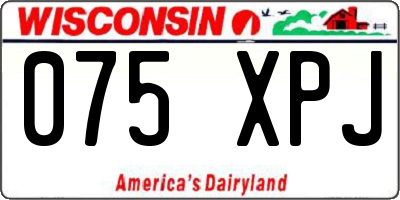WI license plate 075XPJ