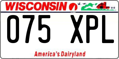 WI license plate 075XPL