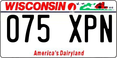 WI license plate 075XPN