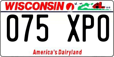 WI license plate 075XPO