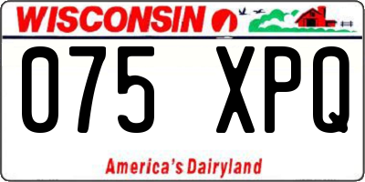 WI license plate 075XPQ