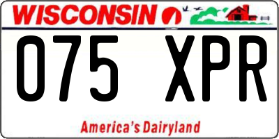 WI license plate 075XPR