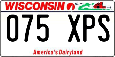 WI license plate 075XPS
