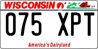 WI license plate 075XPT
