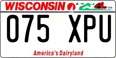 WI license plate 075XPU