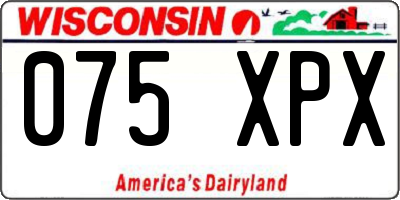 WI license plate 075XPX