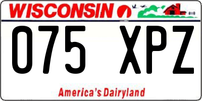 WI license plate 075XPZ