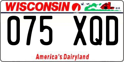 WI license plate 075XQD