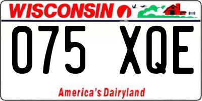 WI license plate 075XQE