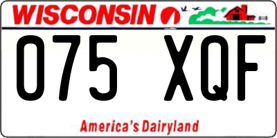 WI license plate 075XQF