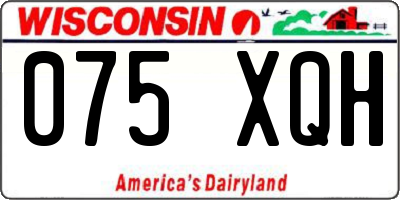 WI license plate 075XQH