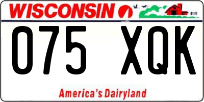 WI license plate 075XQK
