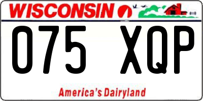WI license plate 075XQP
