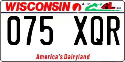 WI license plate 075XQR