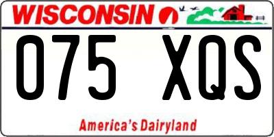 WI license plate 075XQS