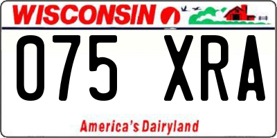 WI license plate 075XRA