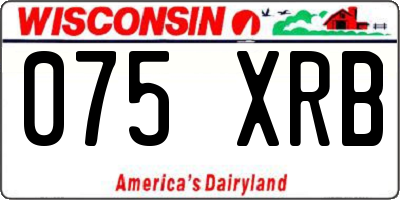WI license plate 075XRB