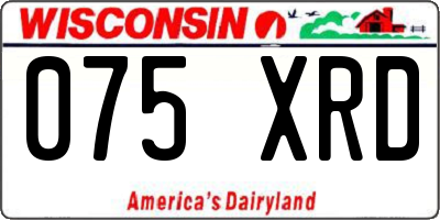 WI license plate 075XRD