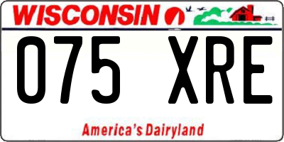 WI license plate 075XRE