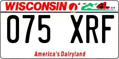 WI license plate 075XRF