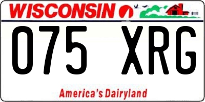 WI license plate 075XRG