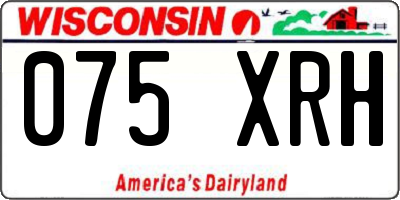 WI license plate 075XRH