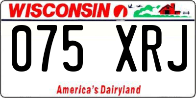 WI license plate 075XRJ