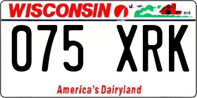 WI license plate 075XRK