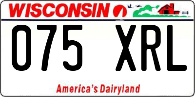 WI license plate 075XRL