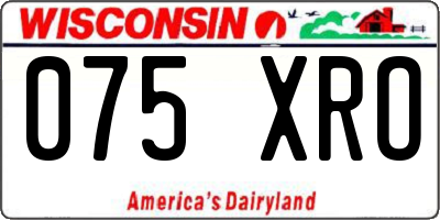 WI license plate 075XRO